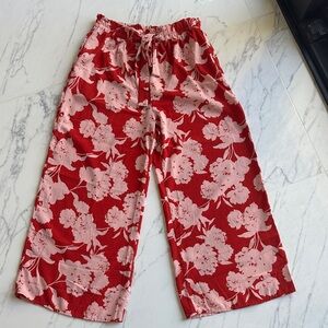 Sienna Sky sz L Red Floral Flowy Pants